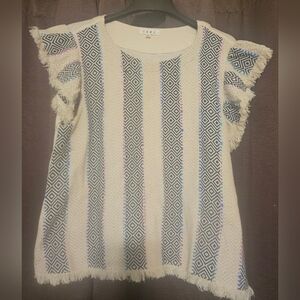 THML Multicolor Geometric Knit Top Size Large